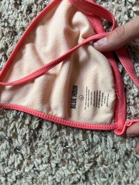 Coral Pink Triangle Bikini Top with Adjustable Straps